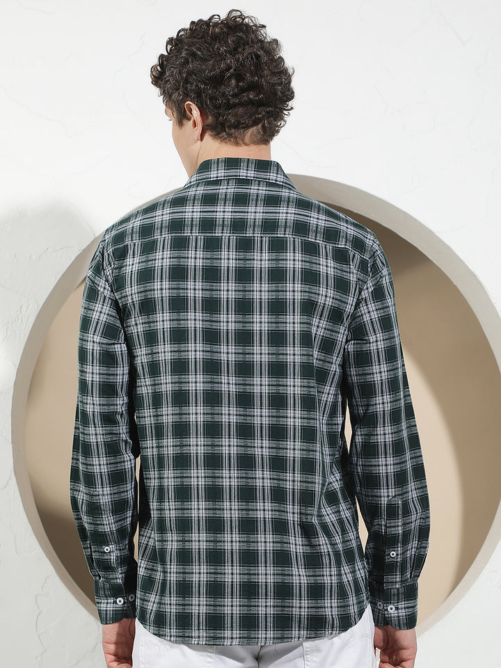 Green Checked 100% Cotton Shirt