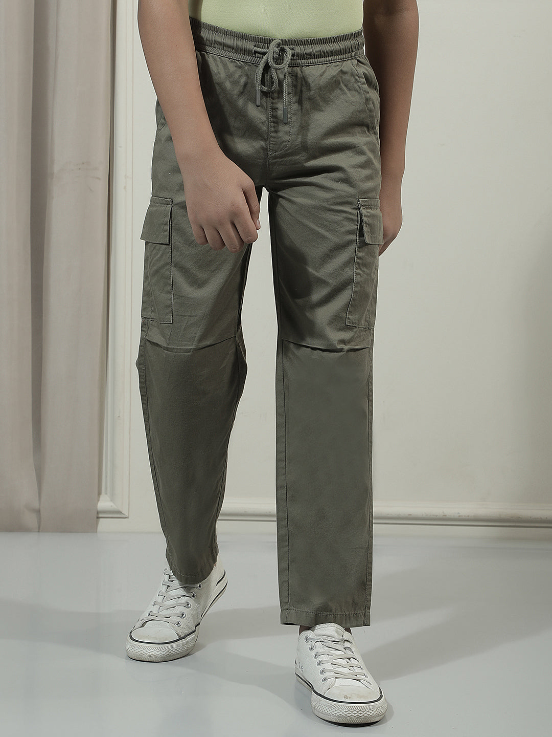 Olive 100% Cotton Cargo Trackpants
