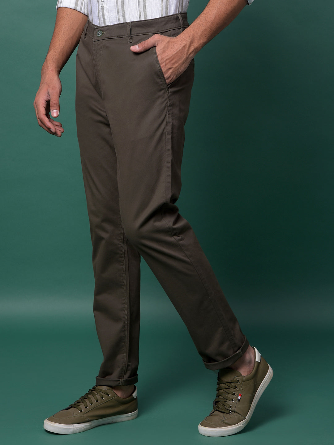 Edgy Olive Trousers