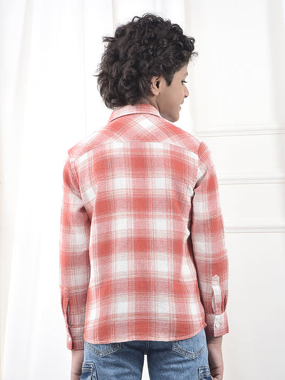 Red Checked 100% Cotton Knitted Shirt