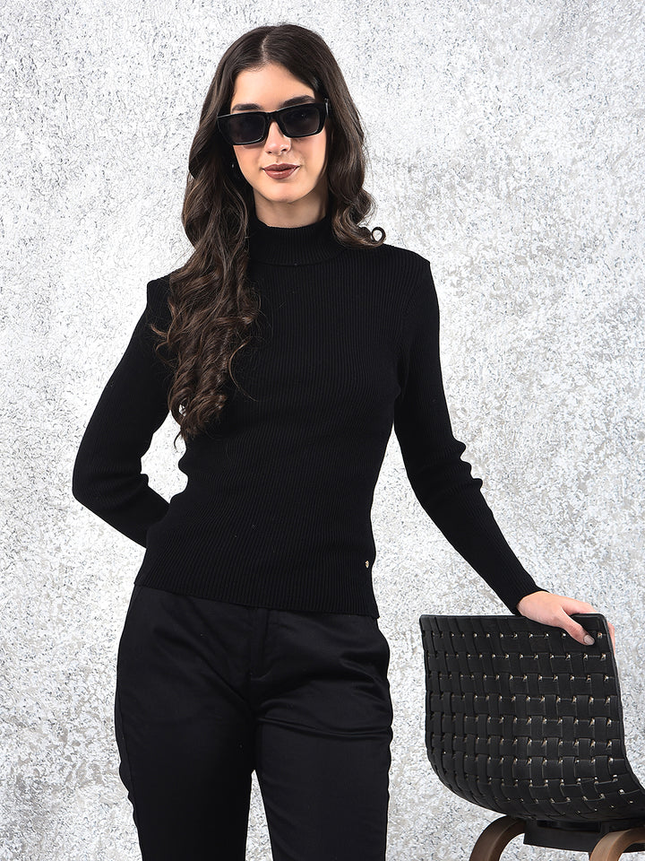 Classic Black Ribbed Sweater