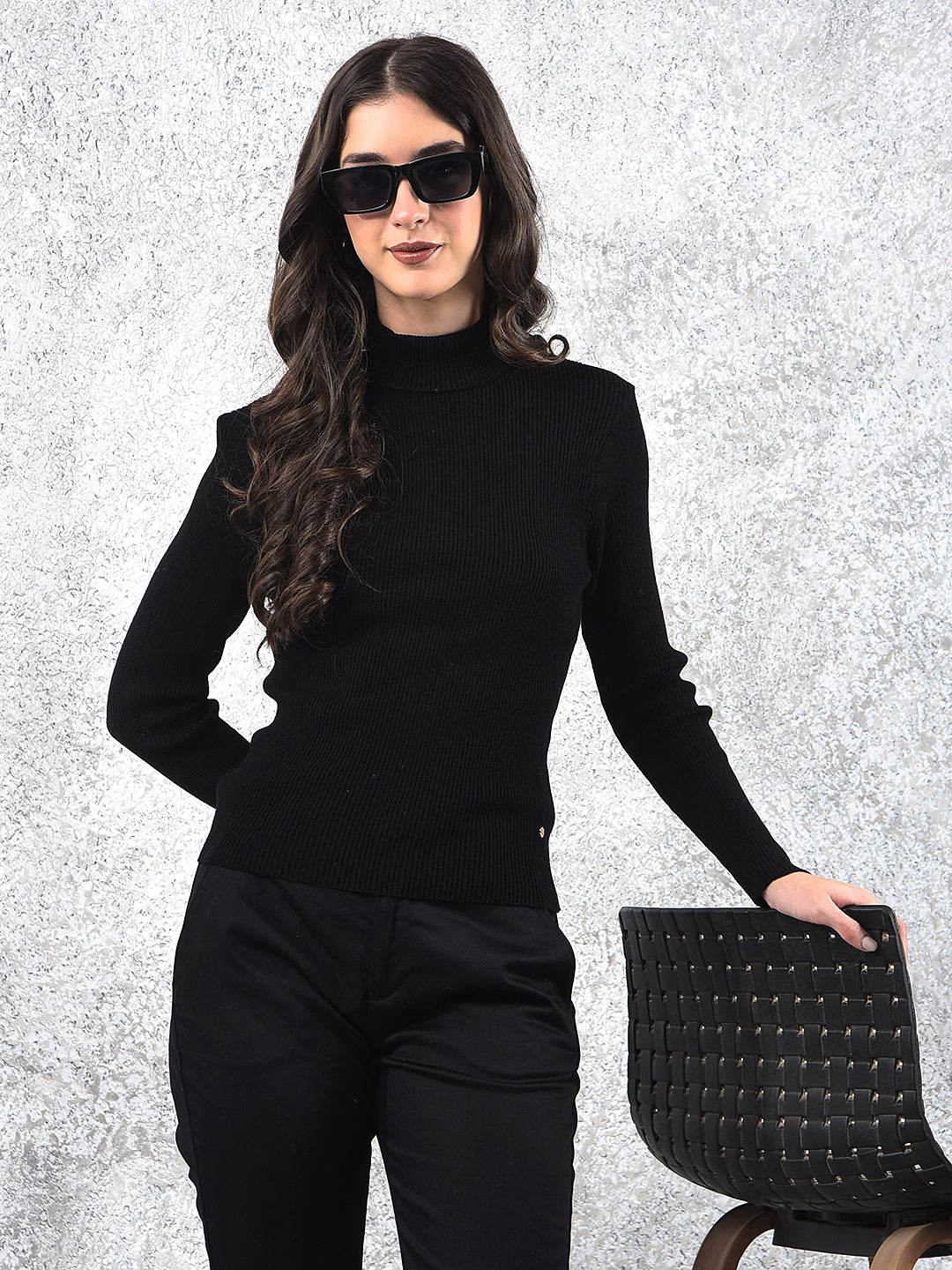 Classic Black Ribbed Sweater