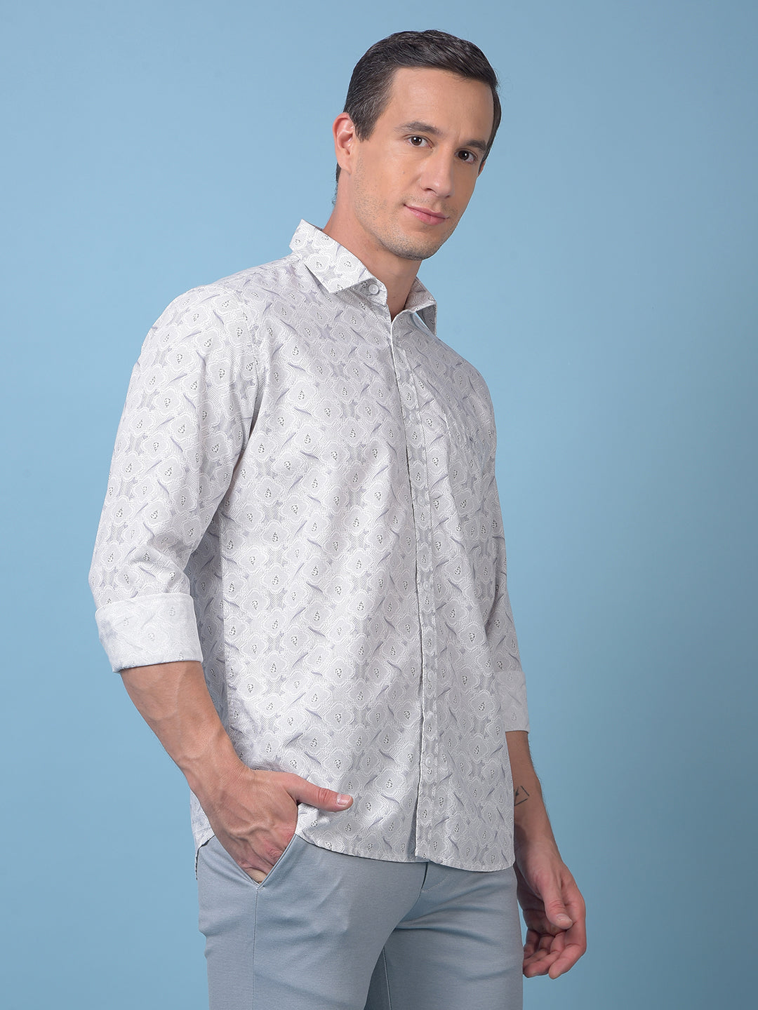 Grey Printed Shirt