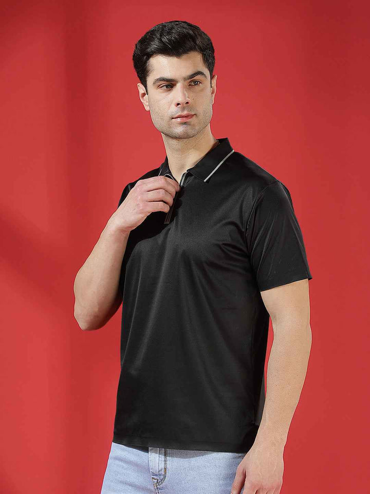 Black Essential Polo T-Shirt