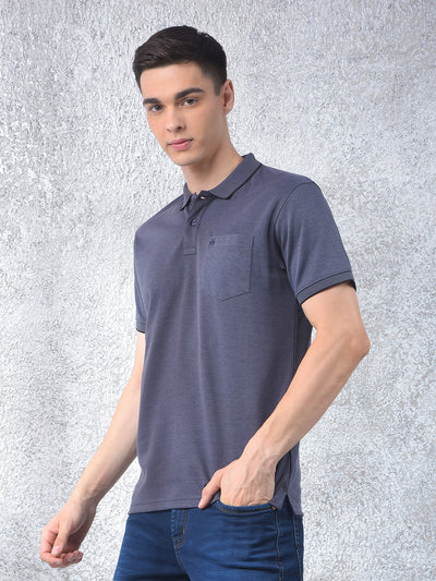 Blue Polo Neck T-Shirt