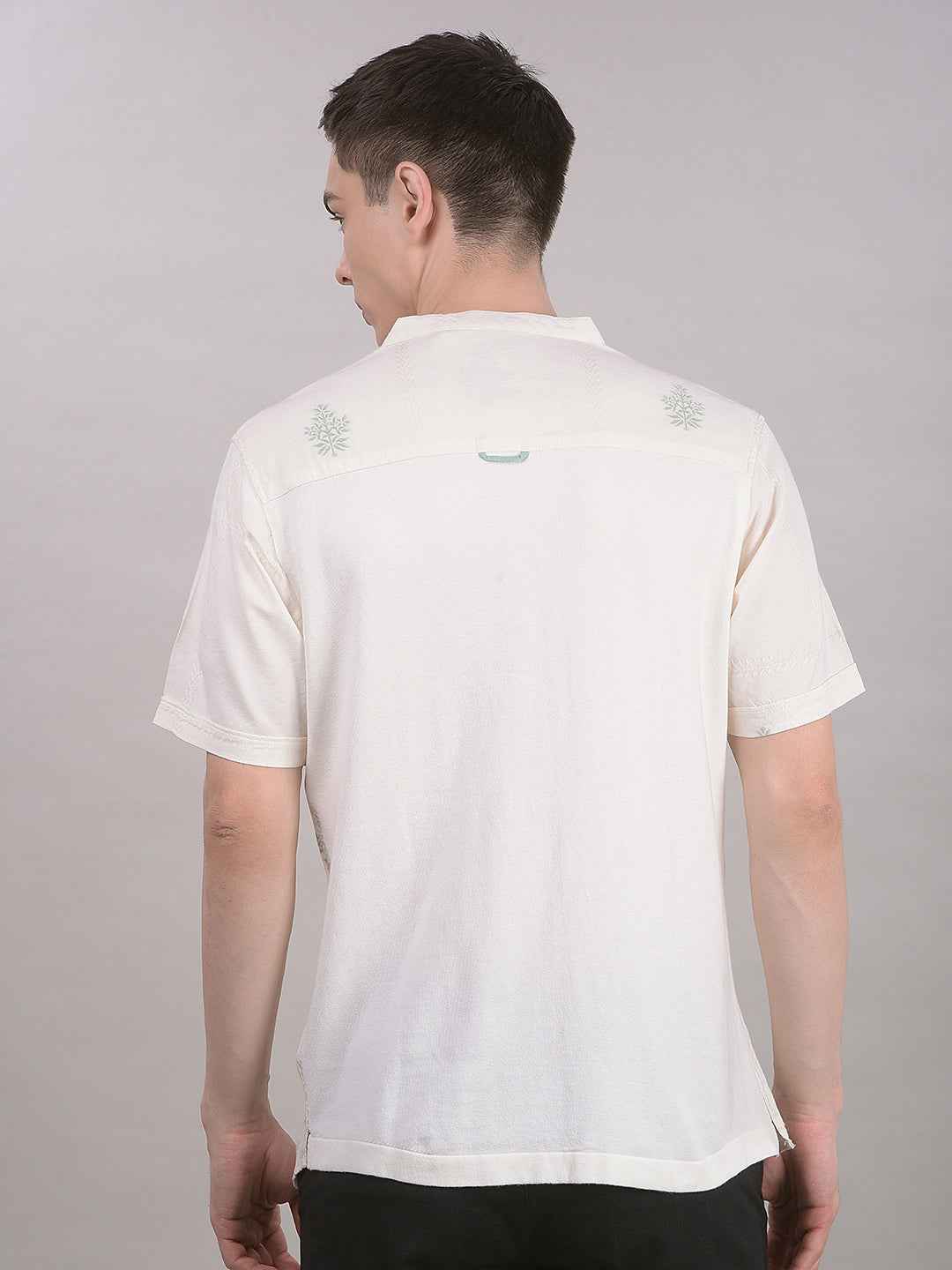 Cream Floral Print 100% Cotton Kurta