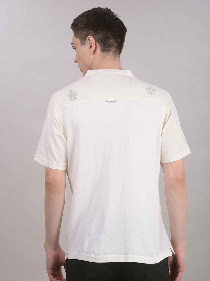 Cream Floral Print 100% Cotton Kurta