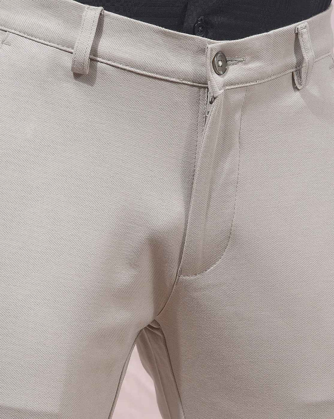 Warm Beige Woven Knit Trousers