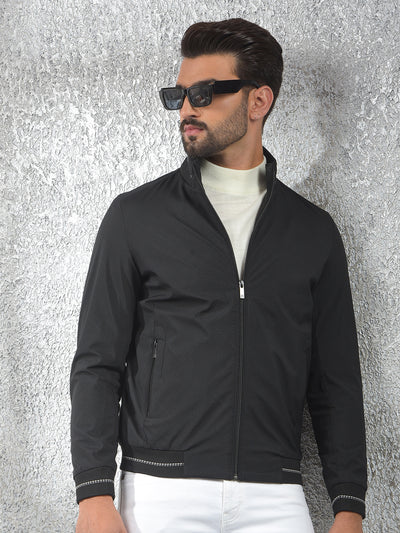 Black Printed Puffer Jacket