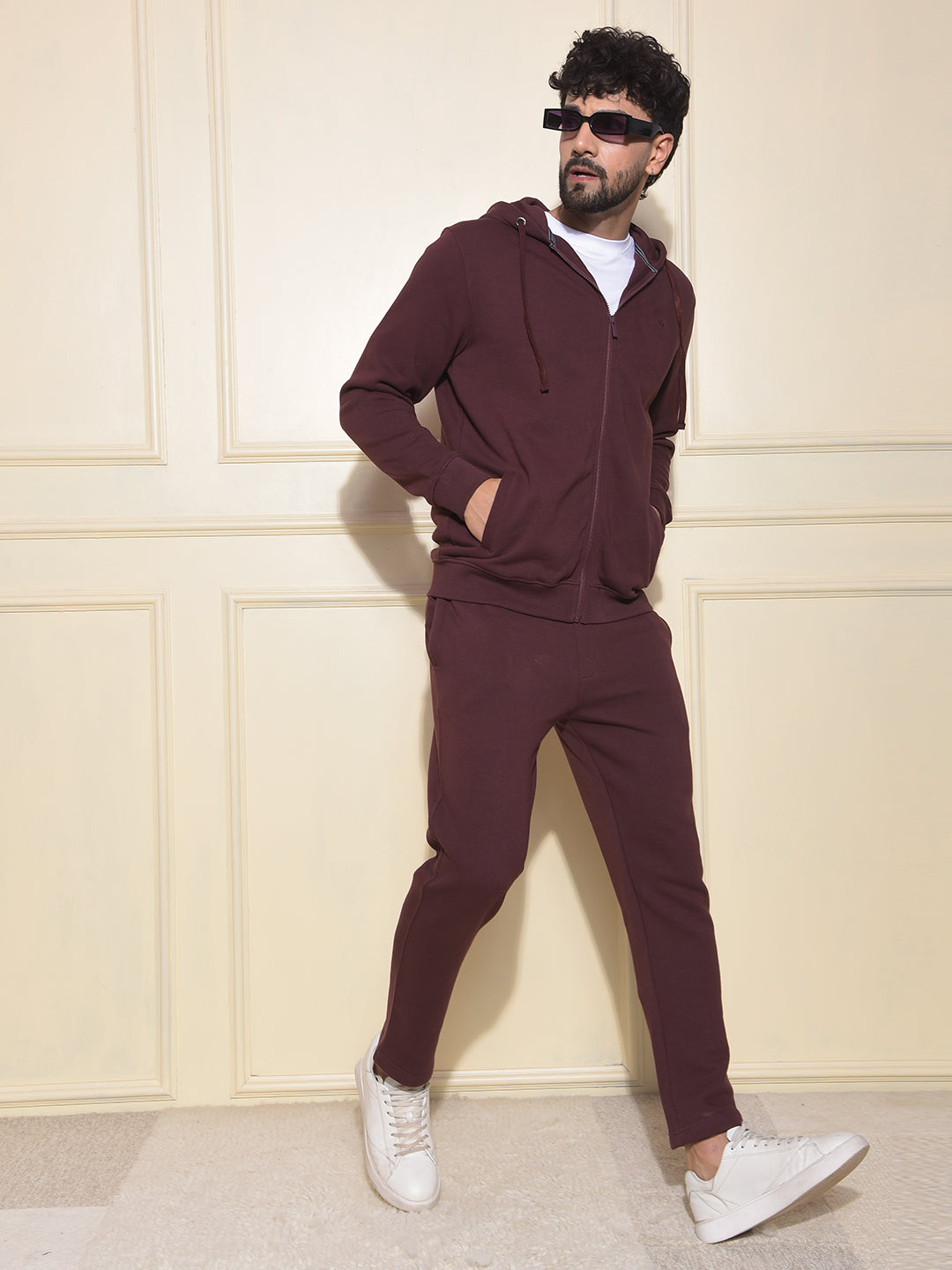 Modish Brown Hooded Neck Sweatshirt