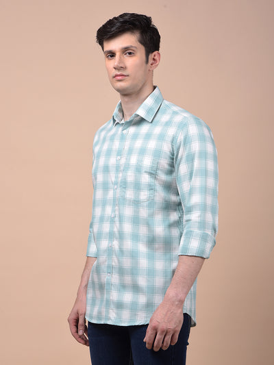 Green Checked 100% Cotton Shirt