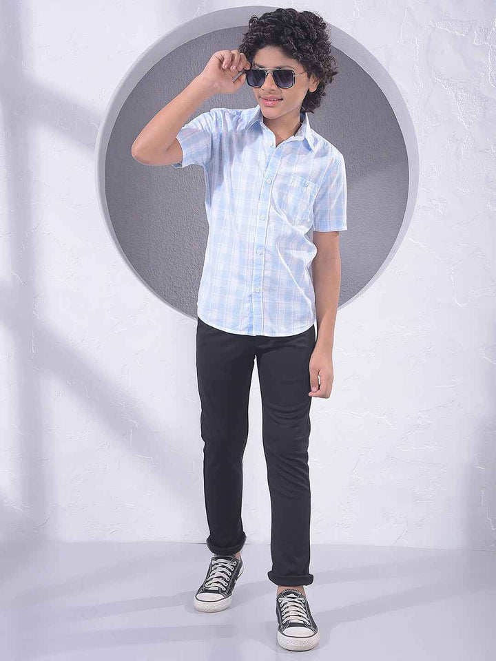 Blue Checked 100% Cotton Shirt