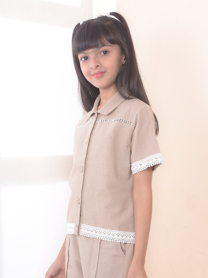 Modern Cream Beige Linen Shirt