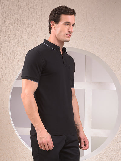 Black Polo Neck T-Shirt
