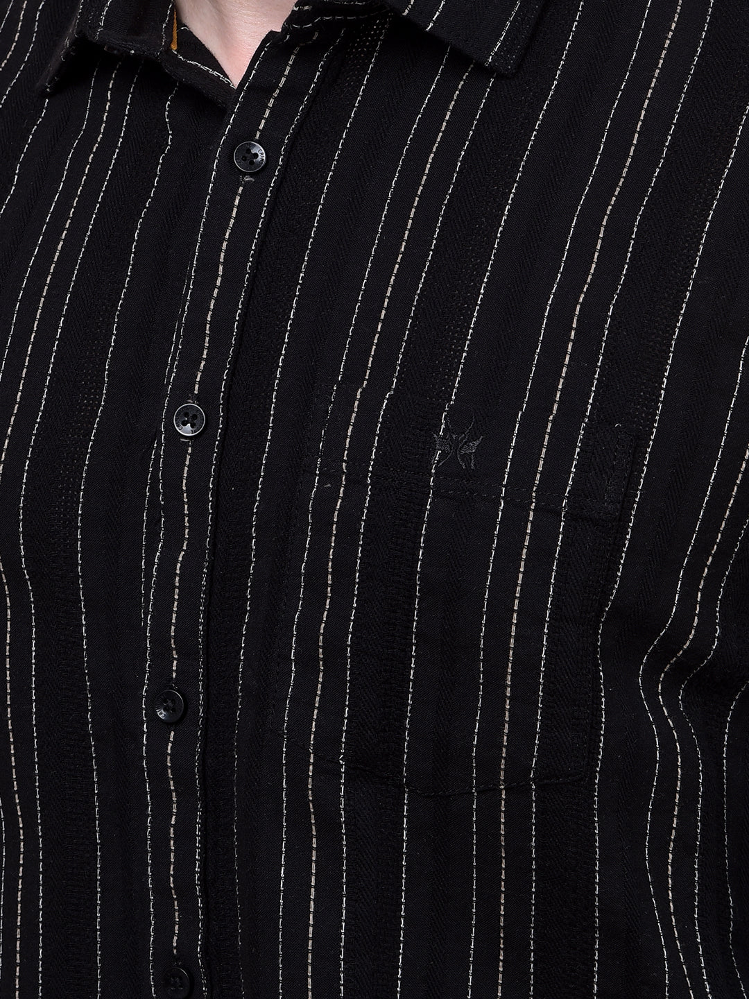 Black Vertical Stripes 100% Cotton Shirt