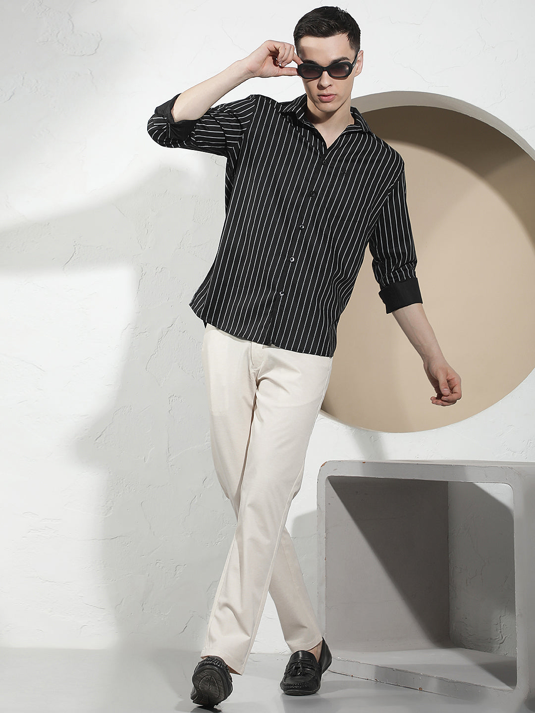 Black Vertical Striped Shirt