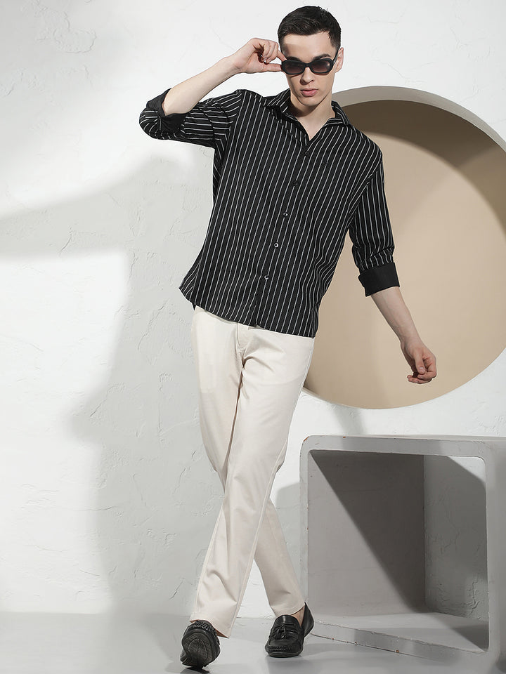 Black Vertical Striped Shirt