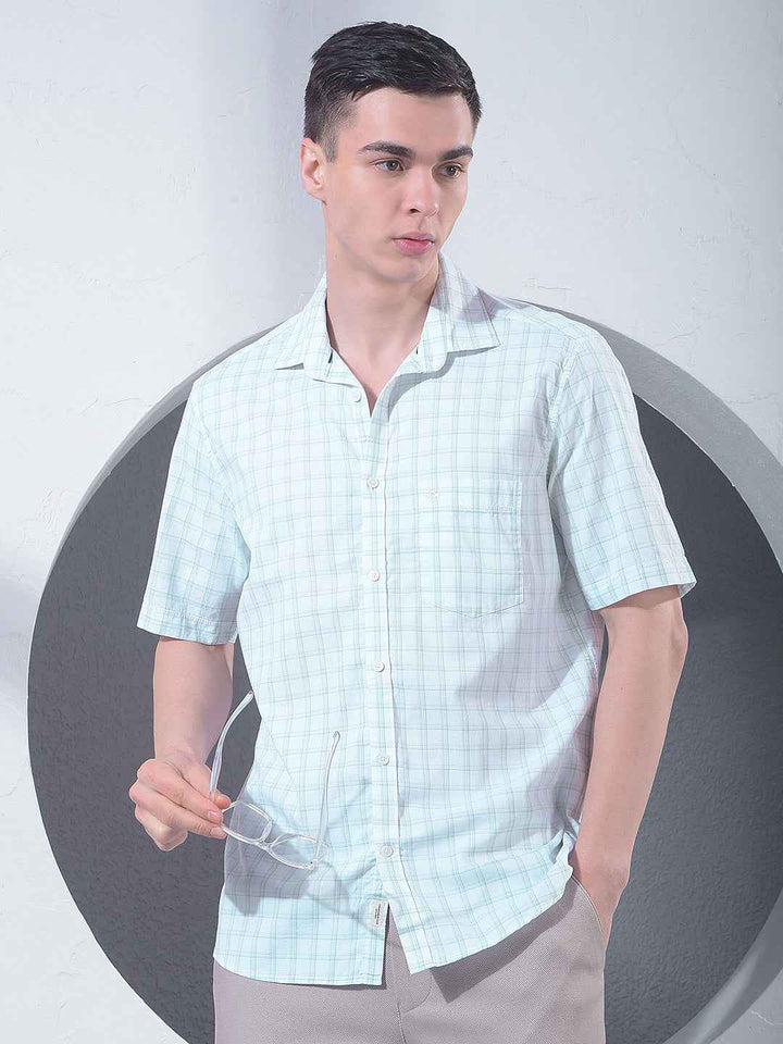 Green Checked 100% Cotton Shirt