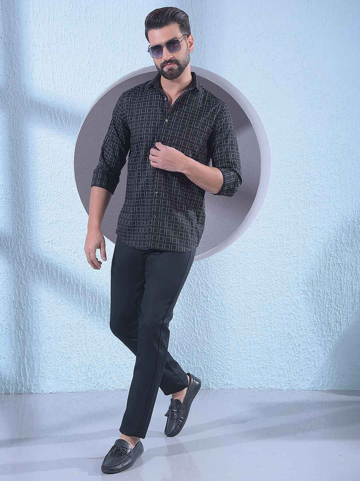 Black Printed 100% Cotton Shirt