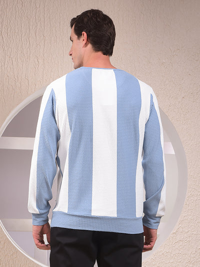 Blue Vertical Stripes Sweatshirt