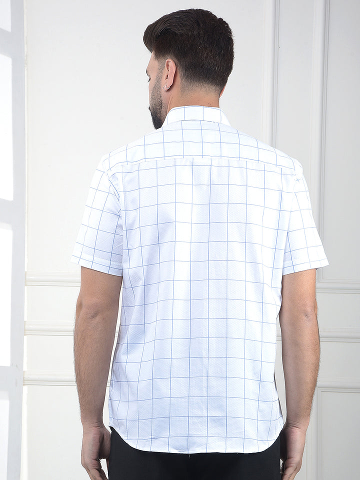 White Checked 100% Cotton Shirt