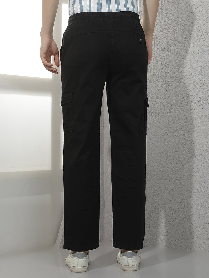 Essential Jet Black Cargo Trackpants