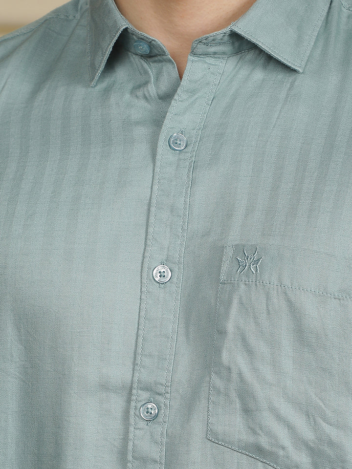 Blue Vertical Stripes Shirt