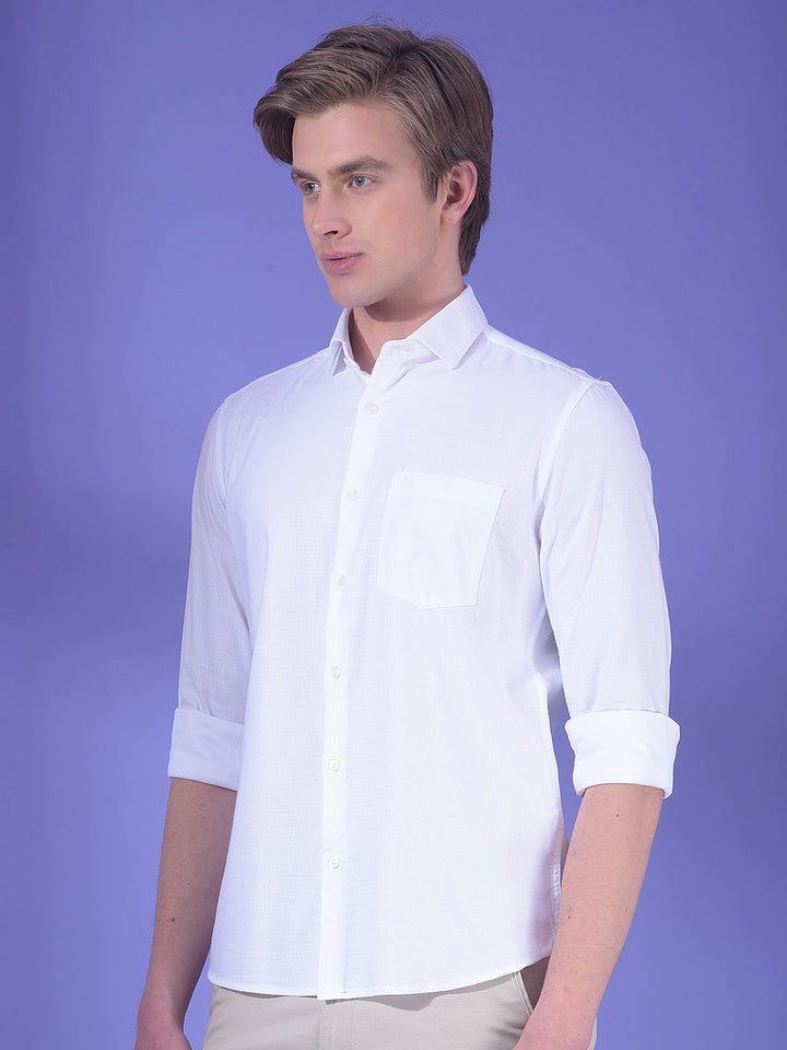 Echo Ivory White Textured Shirt