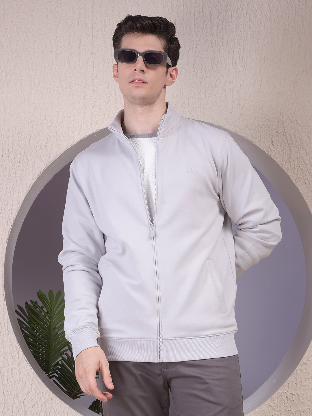 Light Grey Zip-Up Jacket