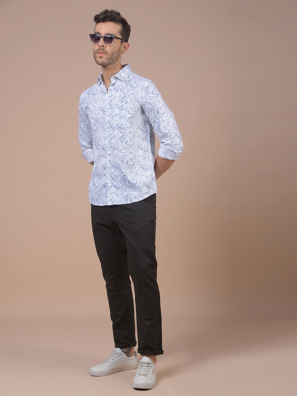 Blue Printed Shirt