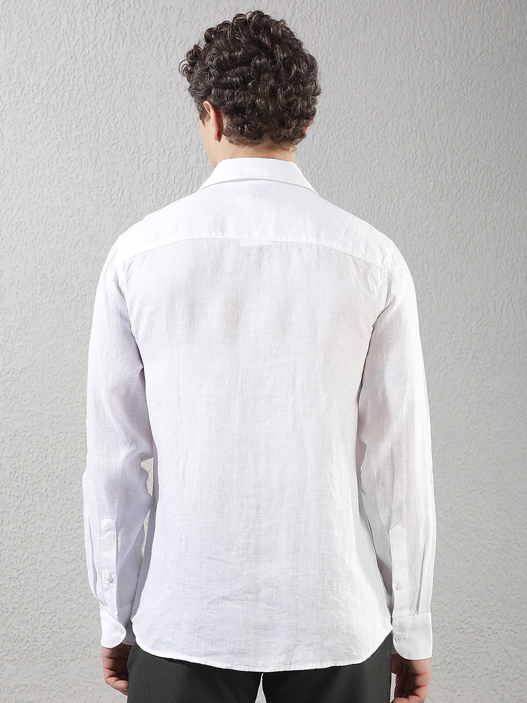Sleek Pure White Linen Shirt