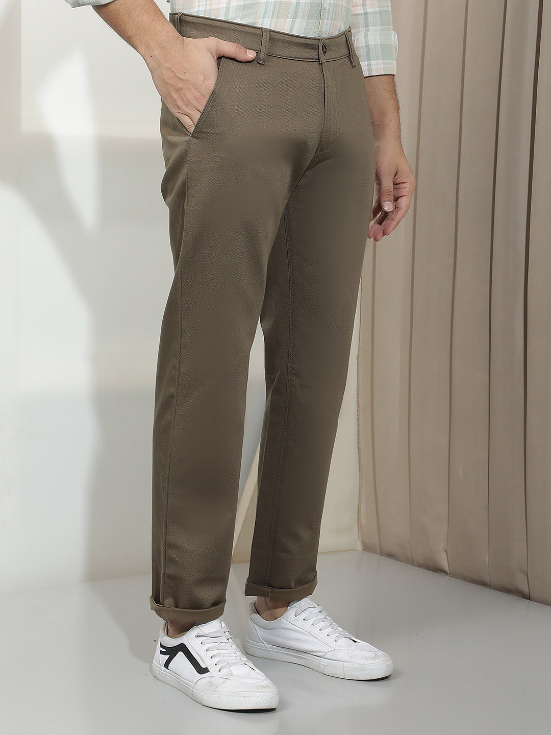 Brown Straight Trousers