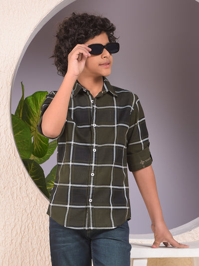 Green Checked 100% Cotton Shirt