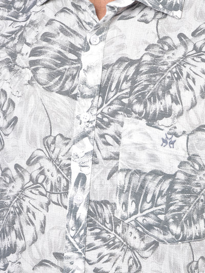 Grey Floral Print Shirt