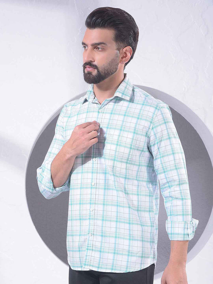 Green Checked 100% Cotton Shirt
