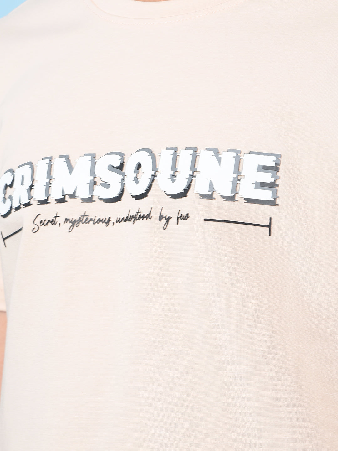 Peach Typographic Print T-Shirt