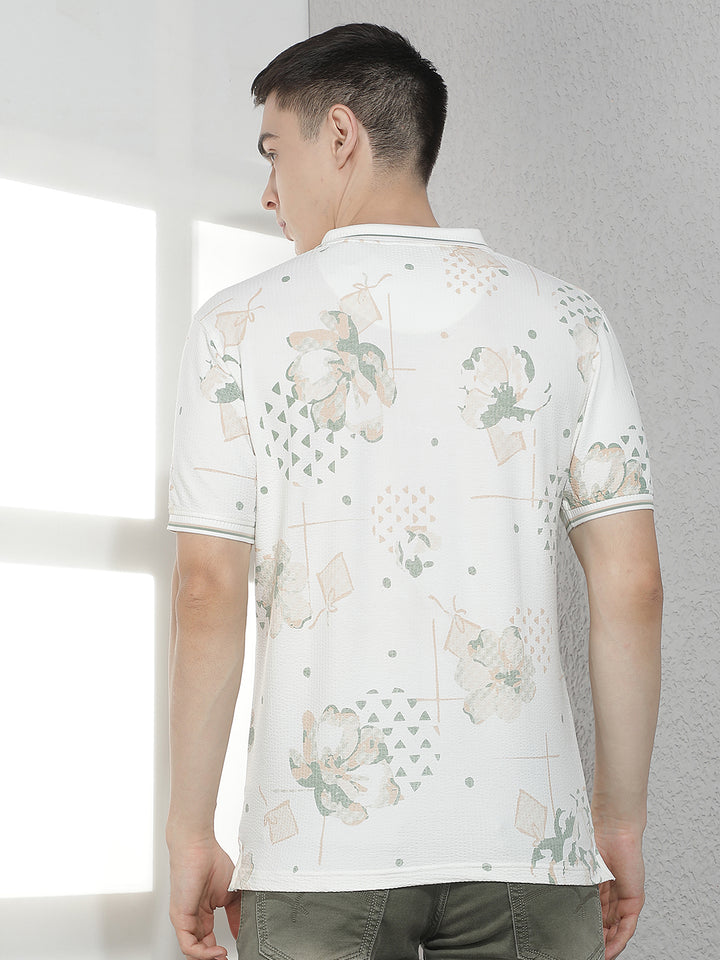 Green Floral Print T-Shirt