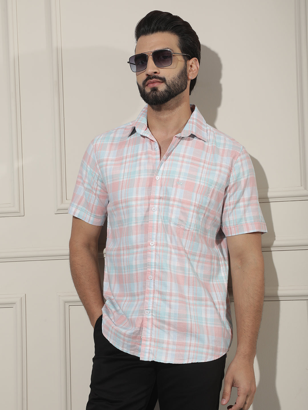 Multi-Color Checked 100% Cotton Shirt