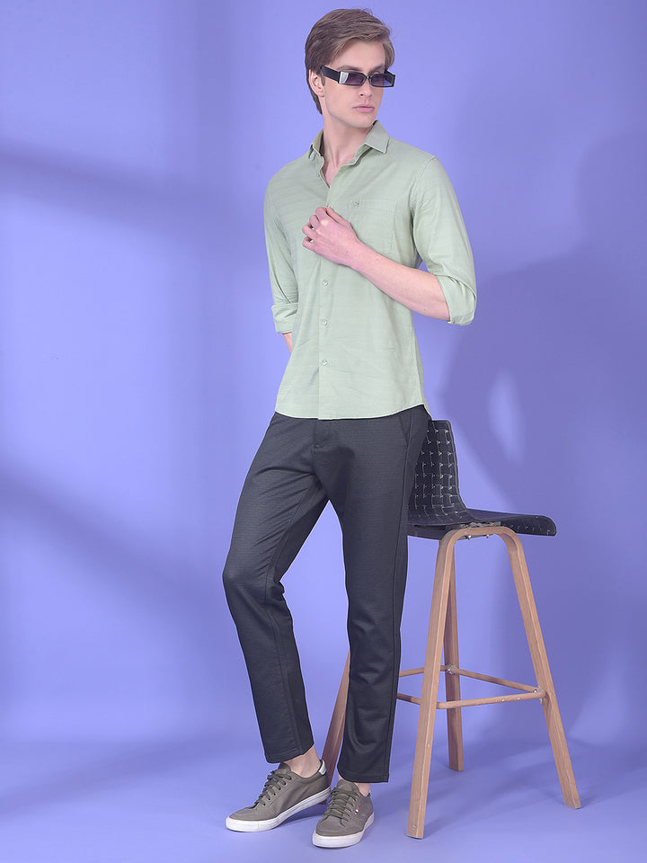 Solace Green Textured Shirt