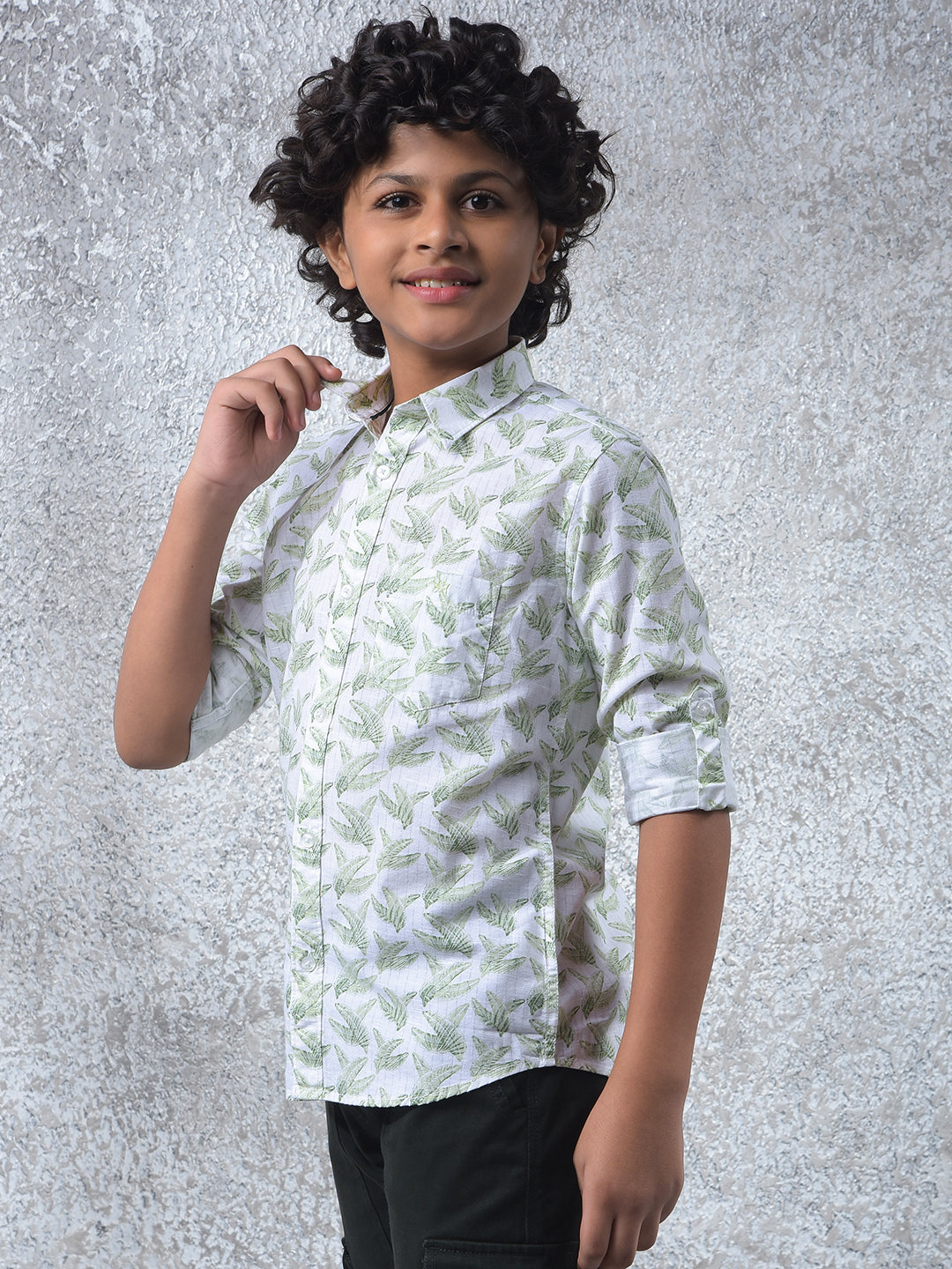 Oversized White Floral Print Shirt