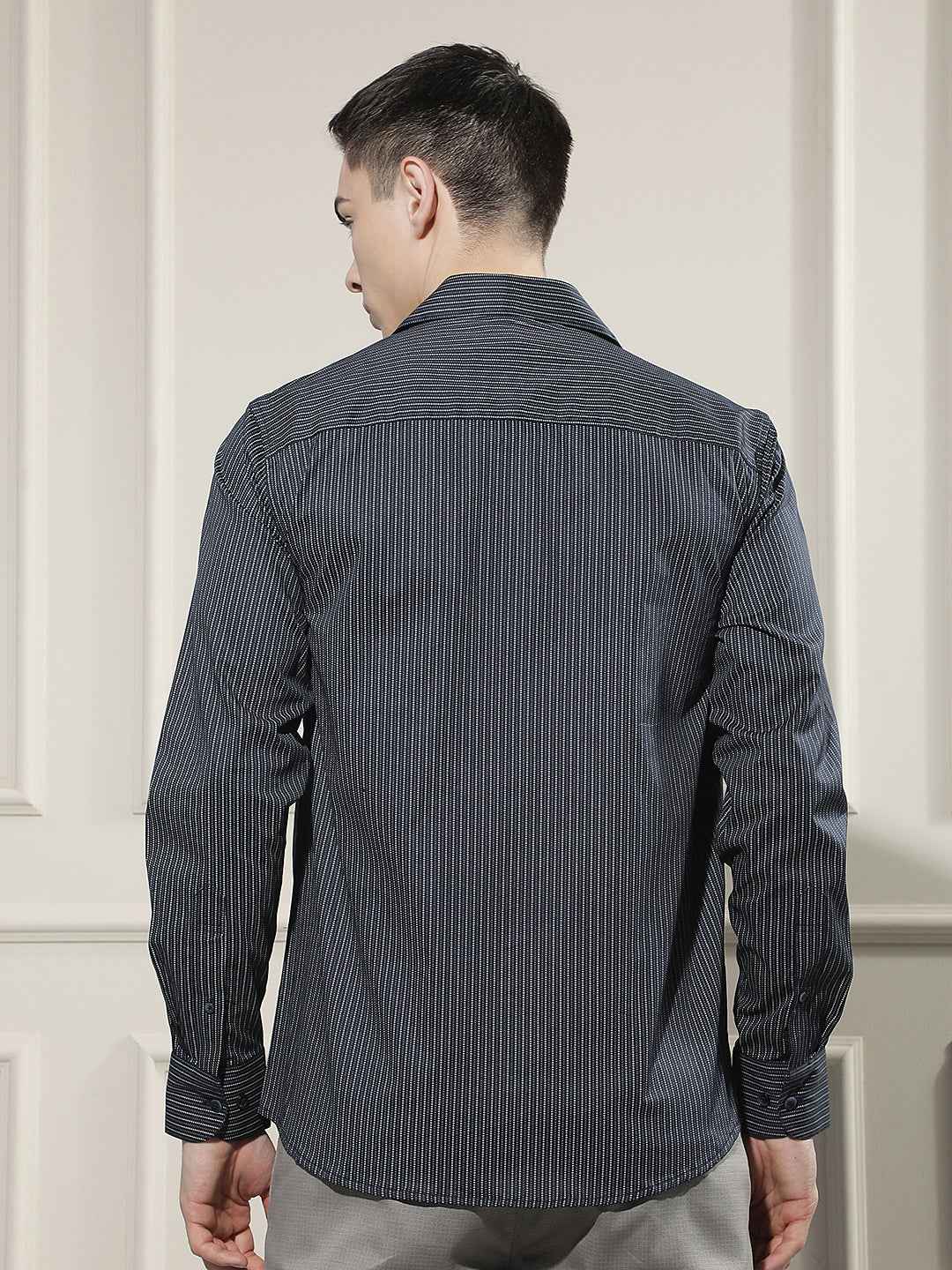 Navy Blue Printed Shirt