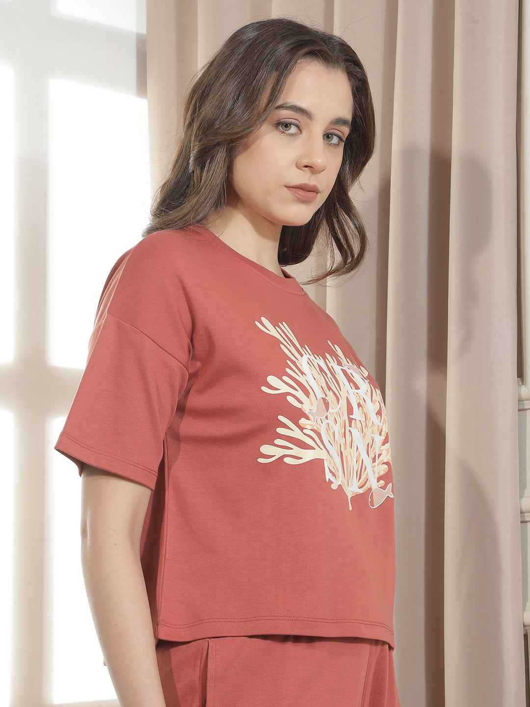 Red Graphic Printed Oversize T-Shirt