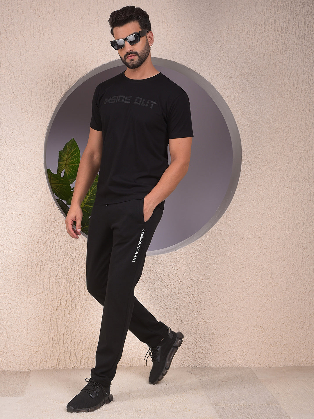 Black Typographic Print T-Shirt