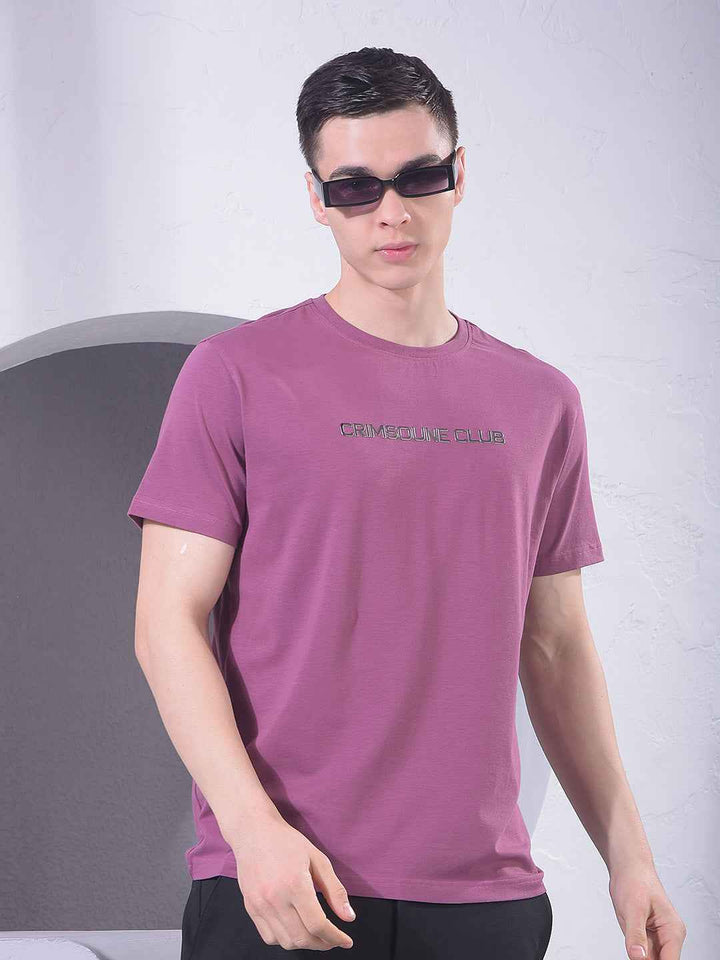 Purple Typographic Print T-Shirt