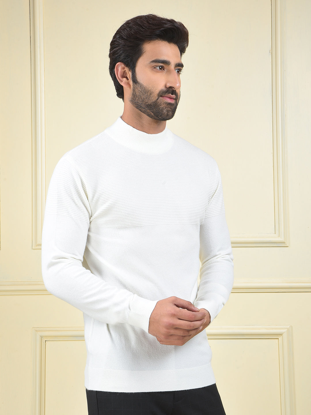 Off White Jacquard Sweater