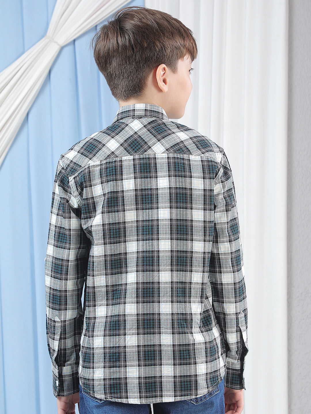 Green Checked 100% Cotton Shirt