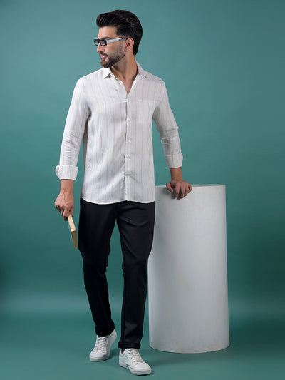 White Vertical Stripes Shirt