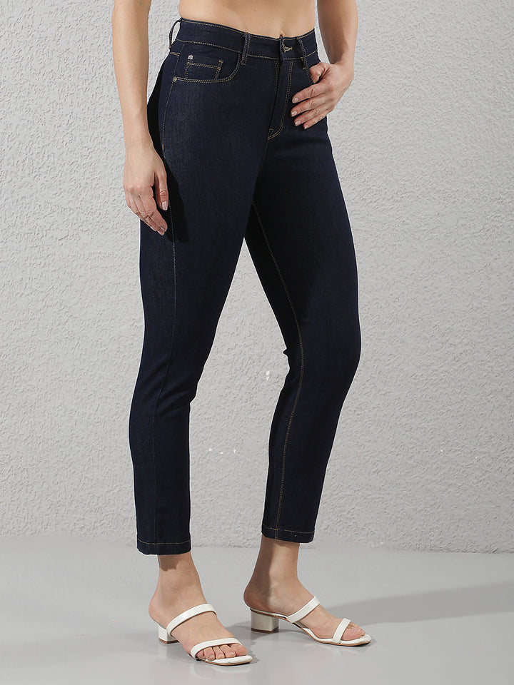 Navy Blue Straight Jeans