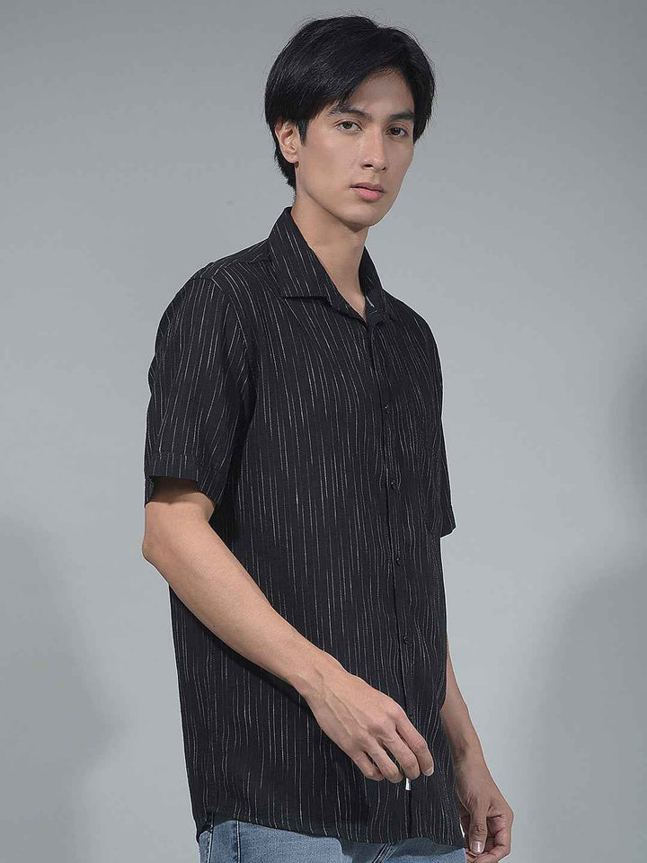 Black Vertical Striped Shirt