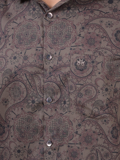 Brown Floral Print Shirt